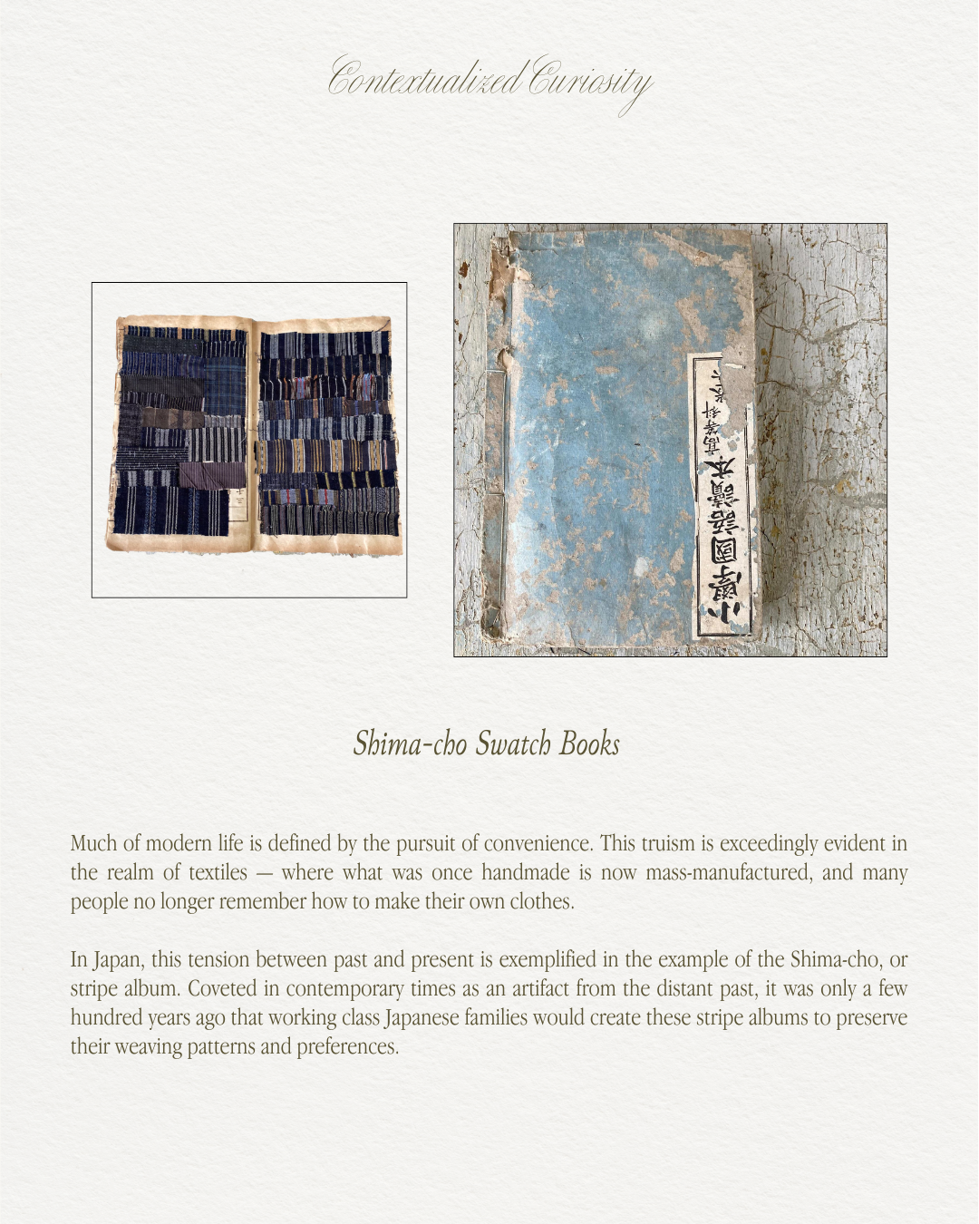 CONTEXTUALIZED CURIOSITY: Shima-cho Swatch Books