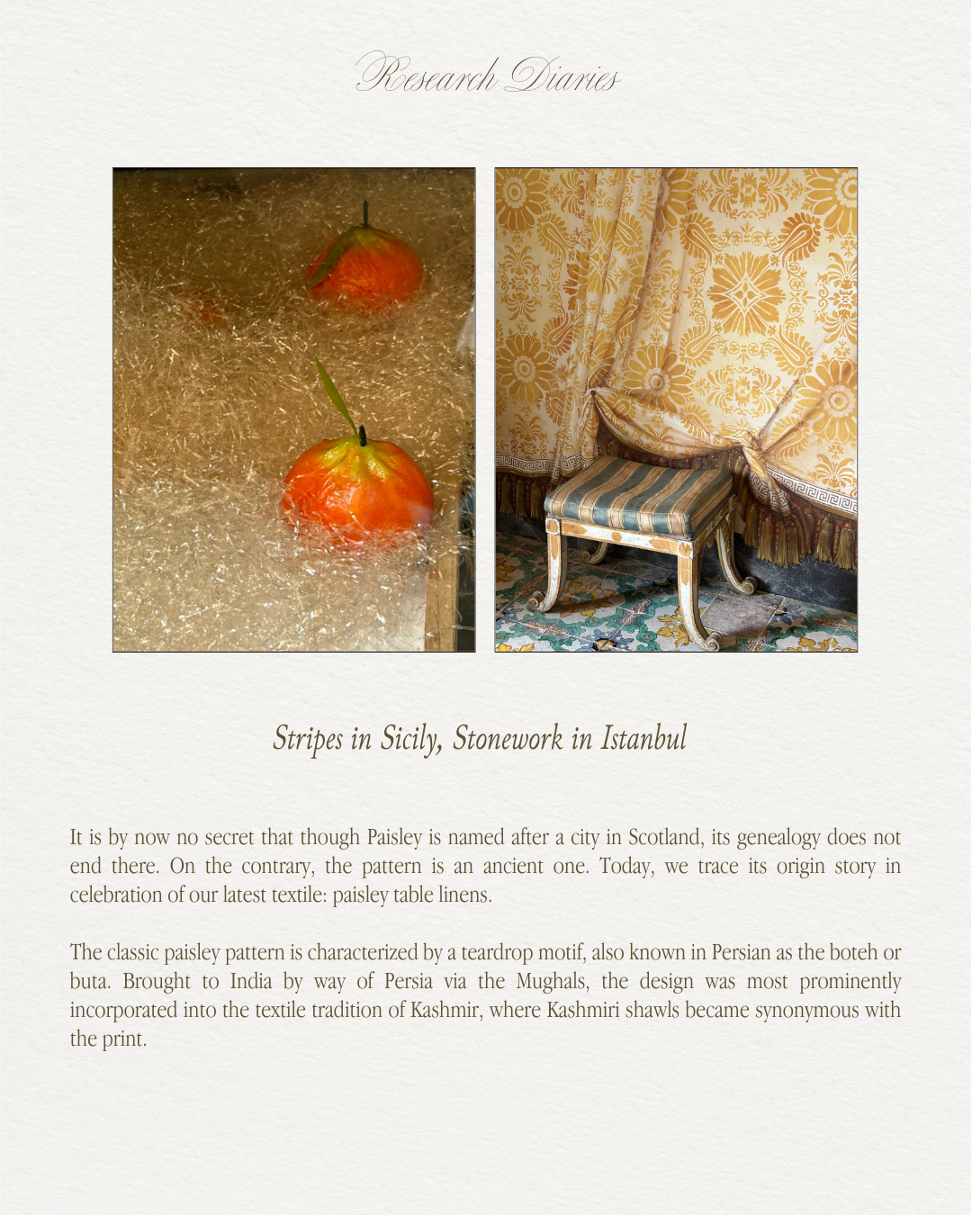 RESEARCH DIARY: Stripes in Sicily, Stonework in Istanbul