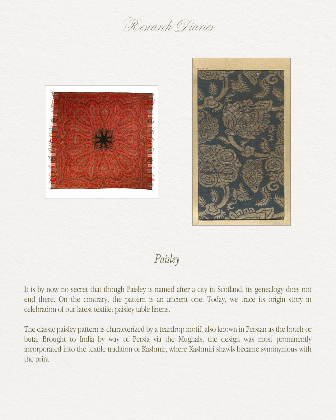 RESEARCH DIARY: Paisley